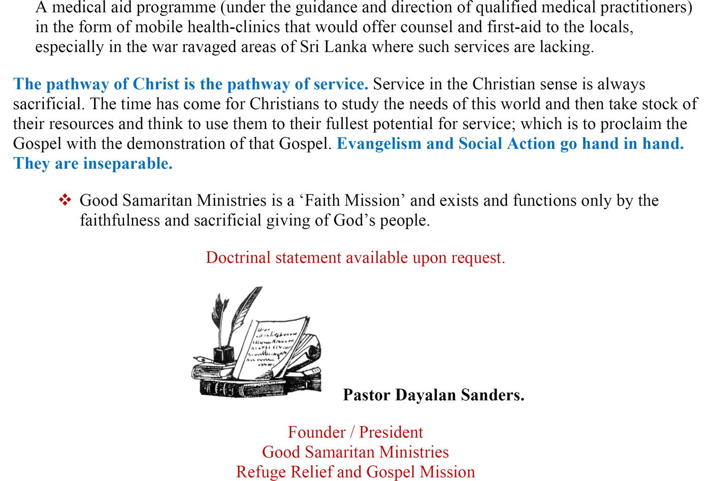 Message from Pastor Dayalan Sanders