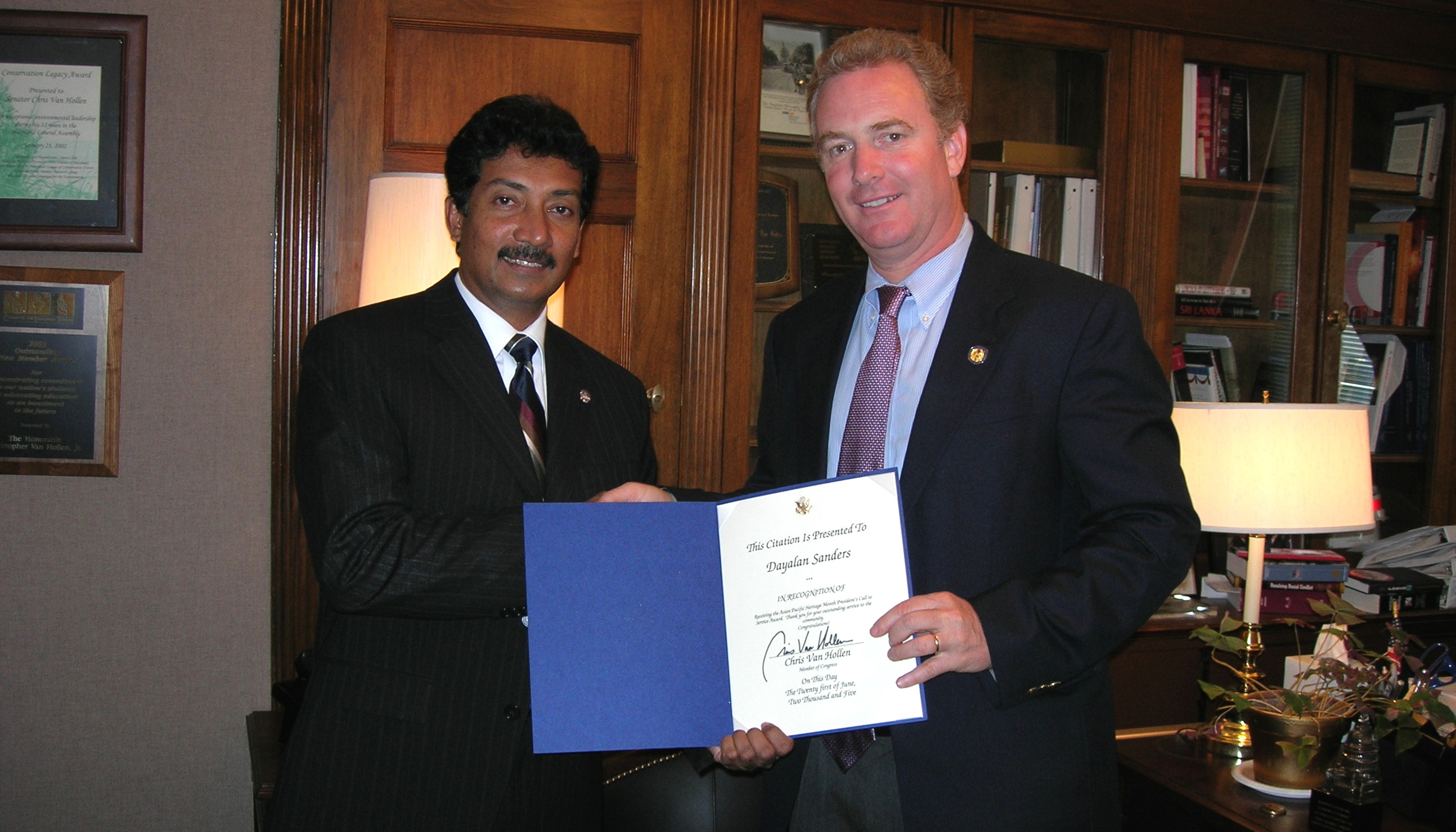 'CITATION' from Congressman CHRIS VAN HOLLEN...click to view more...